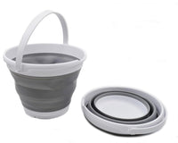 Thumbnail for 10L Collapsible Bucket for Car Wash, Outdoor Camping, Water Collection, Children's Play, Pet Feeding, Home Cleaning, Space Saving (Grey)