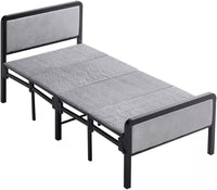 Thumbnail for myHomie Folding Bed - Premium Grey Single Guest Bed single bed with mattress included (Ultra Light Basic padded foam), Compact & space saving Fold Up Camp Bed - Grey Single 193 * 90 cm UK Single