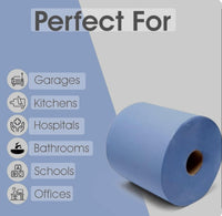 Thumbnail for 48 Rolls(8 Packs) ACT Blue Centre feed Rolls Embossed 2ply Wiper Paper Towel 45M