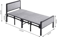 Thumbnail for myHomie Folding Bed - Premium Grey Single Guest Bed single bed with mattress included (Ultra Light Basic padded foam), Compact & space saving Fold Up Camp Bed - Grey Single 193 * 90 cm UK Single