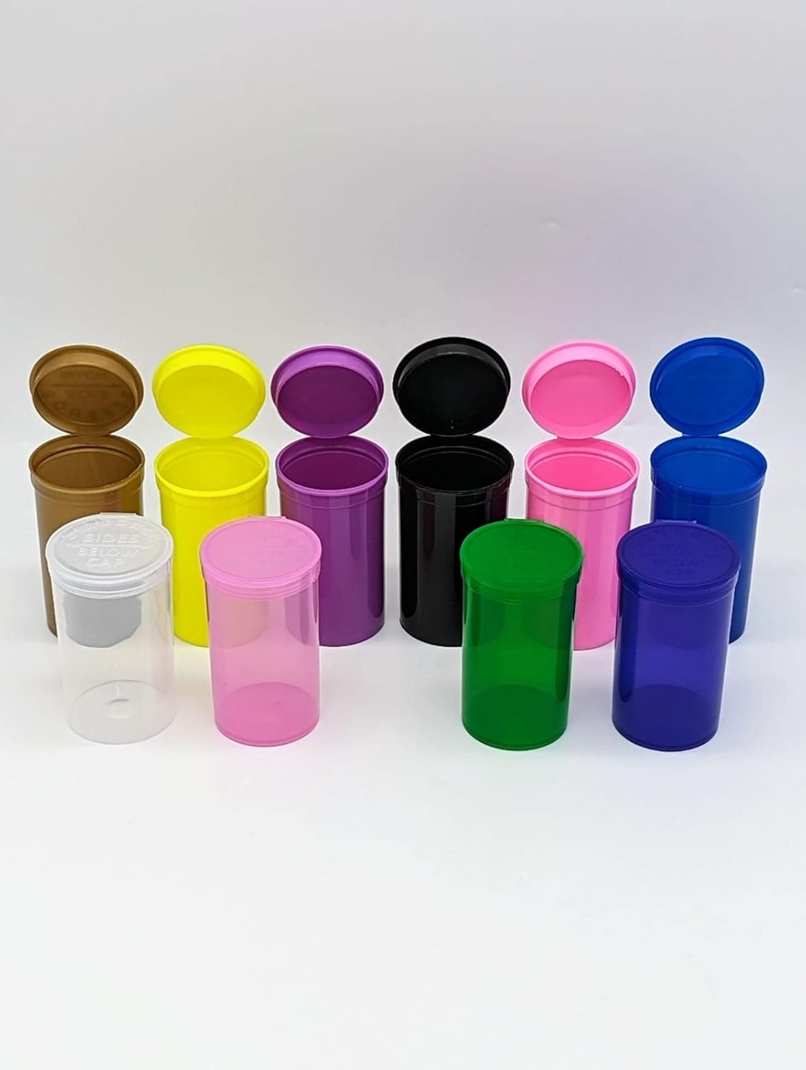 19 Drams 225 pcs/box Pop Top Containers vials, Herbs & Medicine Container, Squeeze containers Color Clear/Transparent