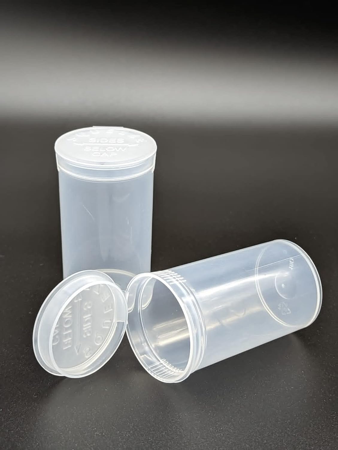 19 Drams 225 pcs/box Pop Top Containers vials, Herbs & Medicine Container, Squeeze containers Color Clear/Transparent