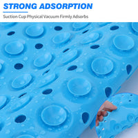 Thumbnail for ACEMOOW Bath Mat Non Slip Anti Mould Kids, Extra Long Bathtub Mats with Drain Holes & Suction Cups Machine Washable Rubber Bathroom Shower Mat for Inside Bath Elderly Children - 70 x 35 cm Blue