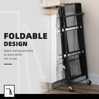 Thumbnail for Multibao 3 Tier Metal Folding Trolley Cart with Handles Storage Rack Rolling Shelf Beauty Office Wheels for Living Room, Laundry, Bedroom (White 3-Tier-Folding)