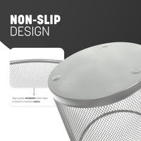 Thumbnail for KEPLIN Round Trash Can - Black Non-slip Mesh Bin, Stylish & Sturdy Metal Waste Paper Bin for Home, Bedroom, Office, Bathroom, Living Room & Kitchen - Indoor Garbage Bin with Sleek Design