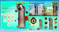 Thumbnail for Air Water Bottle, 650ml Starter Set – BPA Free. 7 Exquisite Flavour Pods for a Zero Sugar, Zero Calorie Experience (blue)