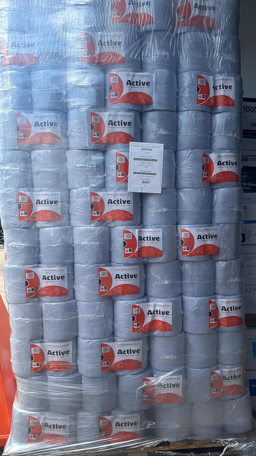 48 Rolls(8 Packs) ACT Blue Centre feed Rolls Embossed 2ply Wiper Paper Towel 45M