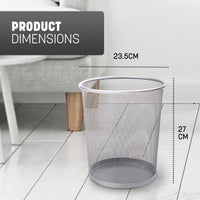 Thumbnail for KEPLIN Round Trash Can - Black Non-slip Mesh Bin, Stylish & Sturdy Metal Waste Paper Bin for Home, Bedroom, Office, Bathroom, Living Room & Kitchen - Indoor Garbage Bin with Sleek Design