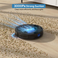 Thumbnail for Bagotte Robot Vacuum,3000pa Robot Vacuum Cleaner with Mop,Strong Suction Robotic Vacuum,180Mins Runtime Max,Self-Charging, Alexa/App/WiFi for Pet Hair Hard Floor Carpet-BG800MAX