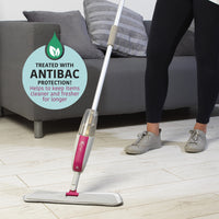 Thumbnail for Kleeneze KL067036UFEU Spray Mop with Replacement Microfibre Head, Treated with Anti-Bac Protection, for Most Hard Floors, Washable Floor Pads, Can be Used Wet or Dry, Built-in Spray Trigger, 300ml