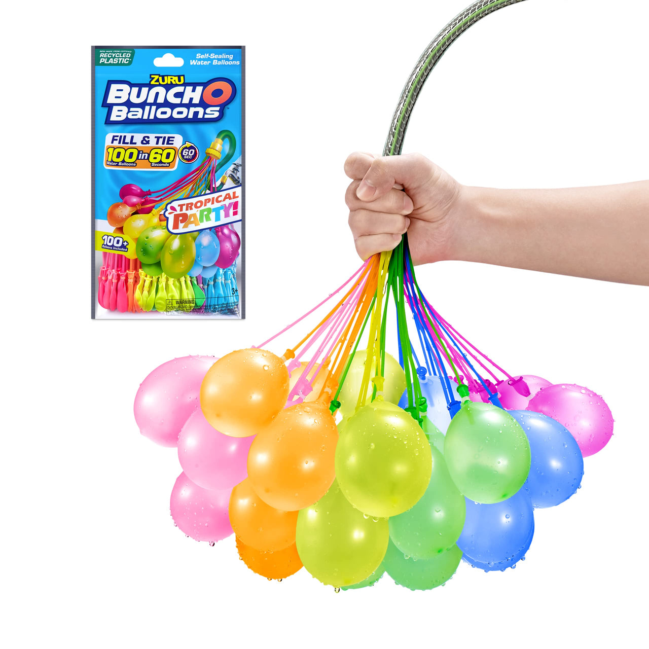 Tropical Party Bunch O Balloons 100 plus Rapid-Filling Self-Sealing Water Balloons, Foilbag (3 Stems)