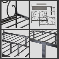 Thumbnail for FurnitureFul Grace Metal Bed Frame - Single, Small Double, & Double - Elegant Design with Ample Underbed Storage